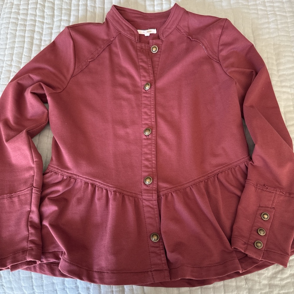 Maurices Burgundy Button-Up Jacket